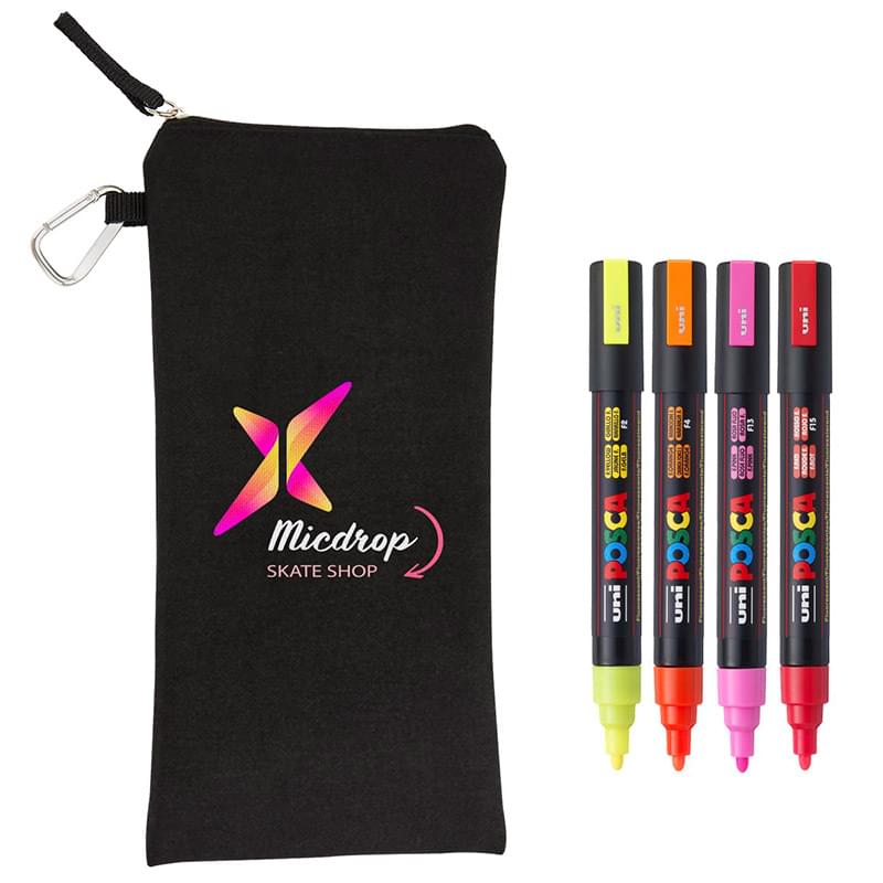 POSCA 4 Piece Neon Marker Set with Bag