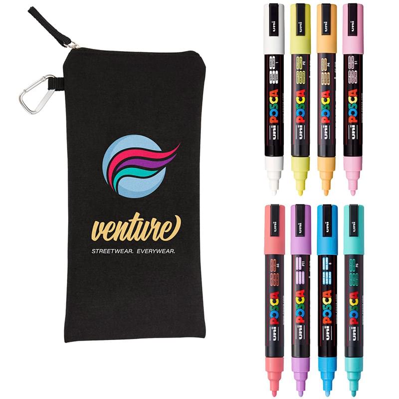 POSCA 8 Piece Soft Marker Set with Bag - Medium