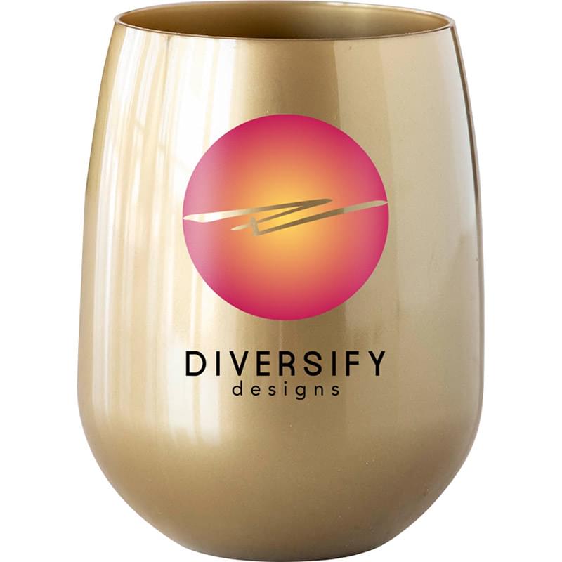 12 oz Colored Stemless Wine Glass