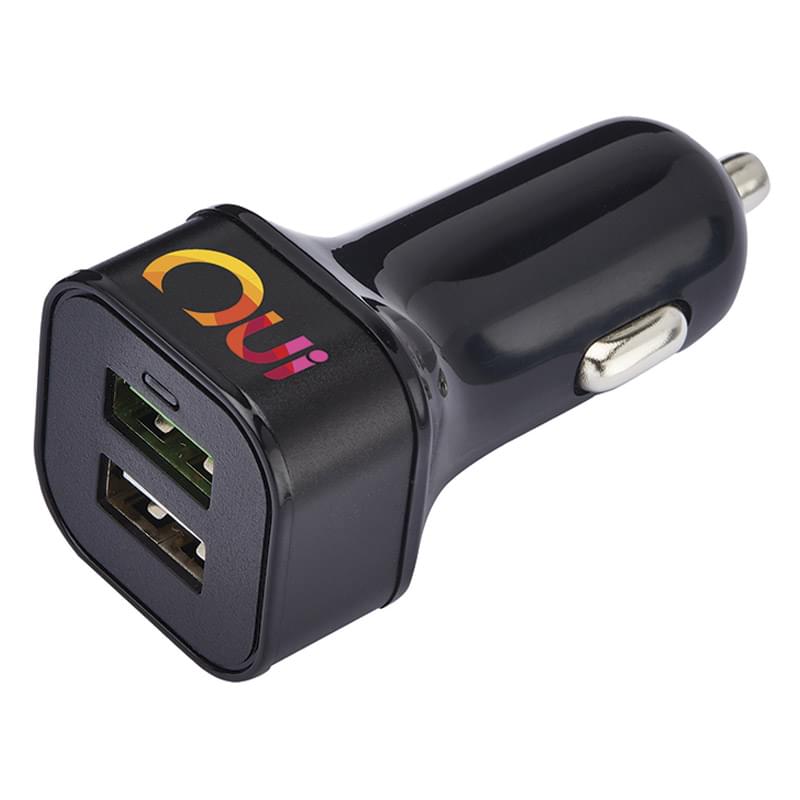 LAST CHANCE - Square Head Dual USB Car Charger with QC 3.0