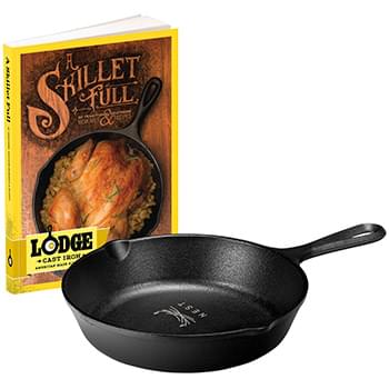 Lodge&reg; 8" Cast Iron/Skillet Full Cookbook Gift Set